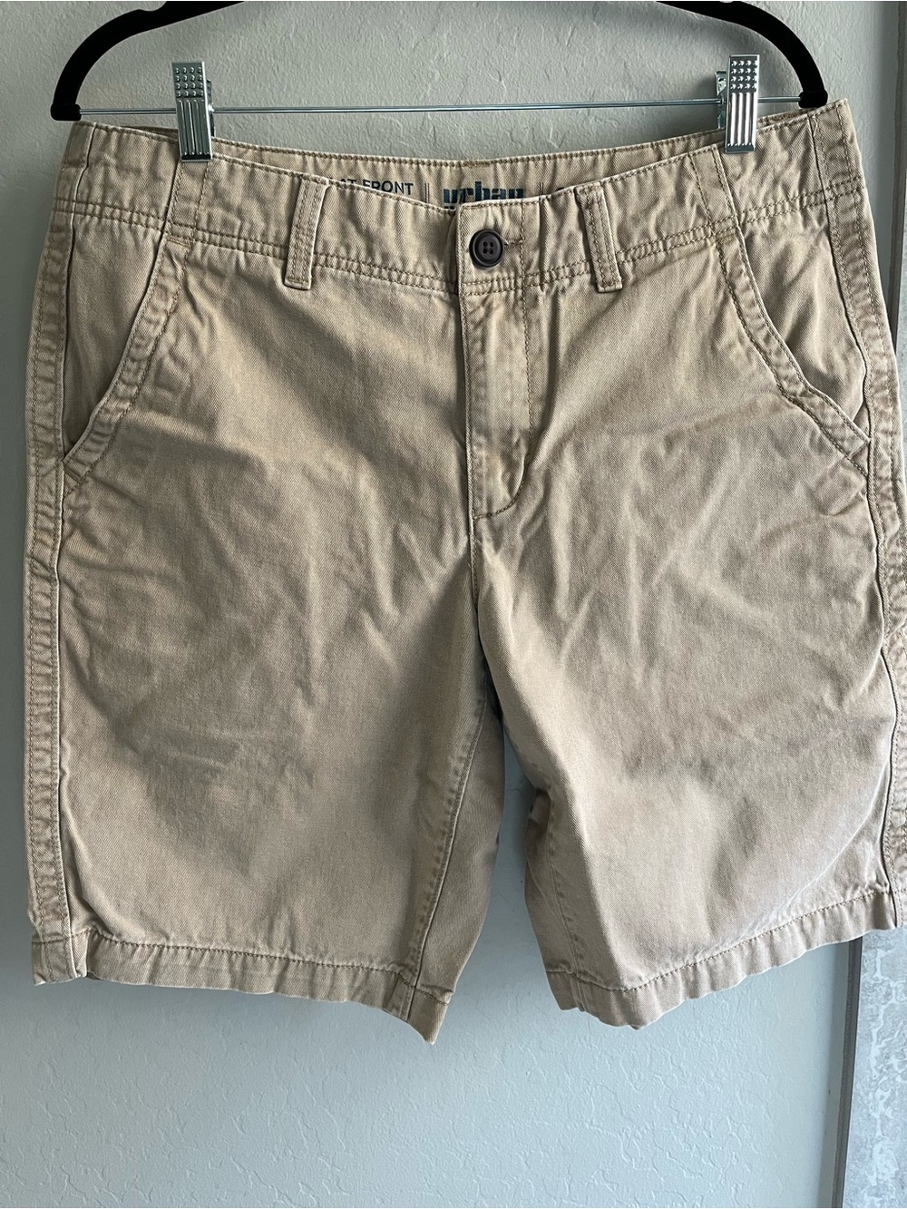 urban pipeline Men's Tan Flat Front Shorts, Sz 33”W